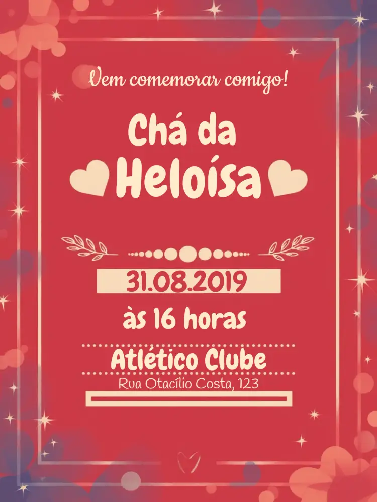 Convite Chá De Panela Romântico Amigas