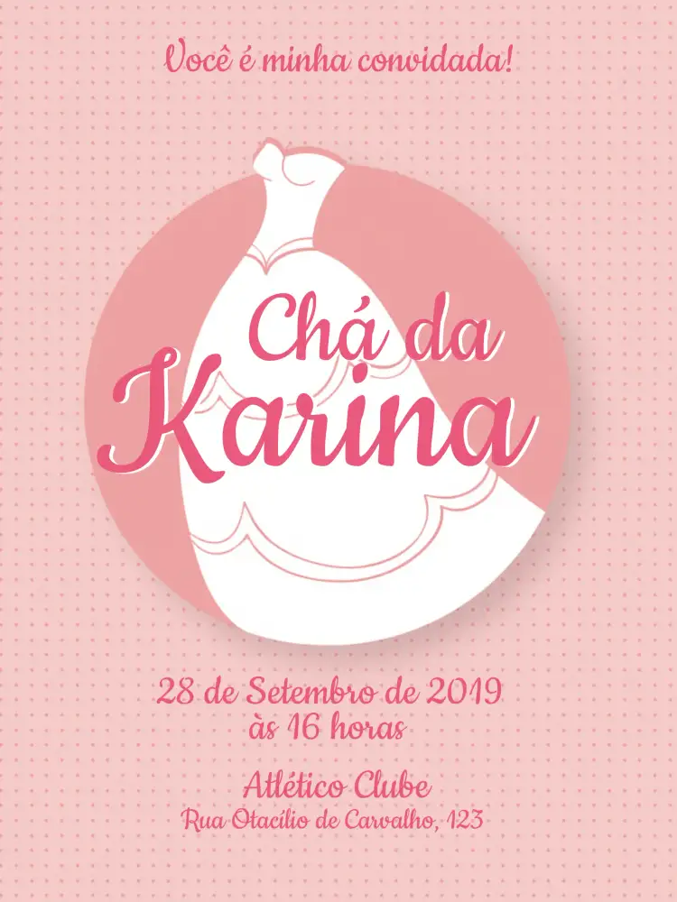 Convite Chá De Panela Rosa – tema Chá de Panela floral, delicado, rosa, romântico, moderno, feminino
