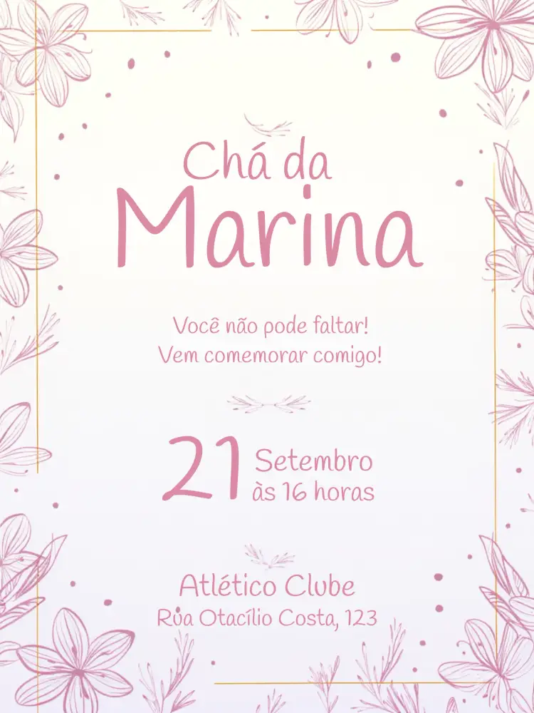 Convite Chá De Panela Rosa
