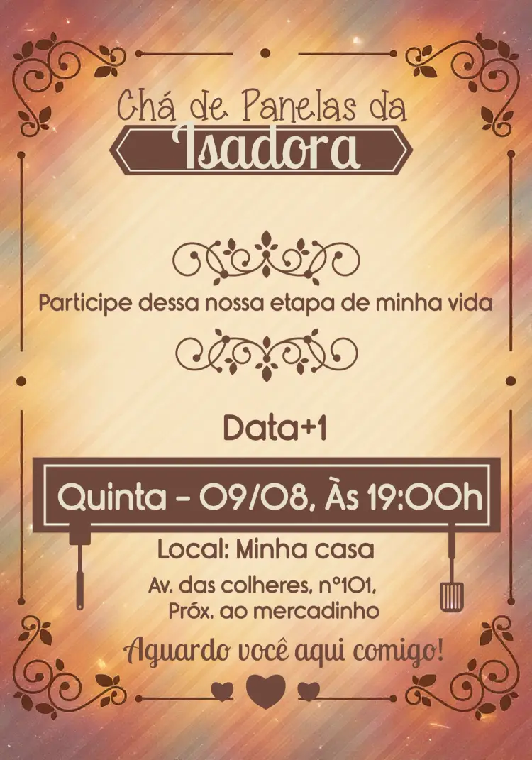Convite Chá De Panela Talheres