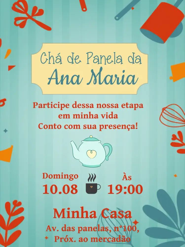 Convite Chá De Panela Talheres