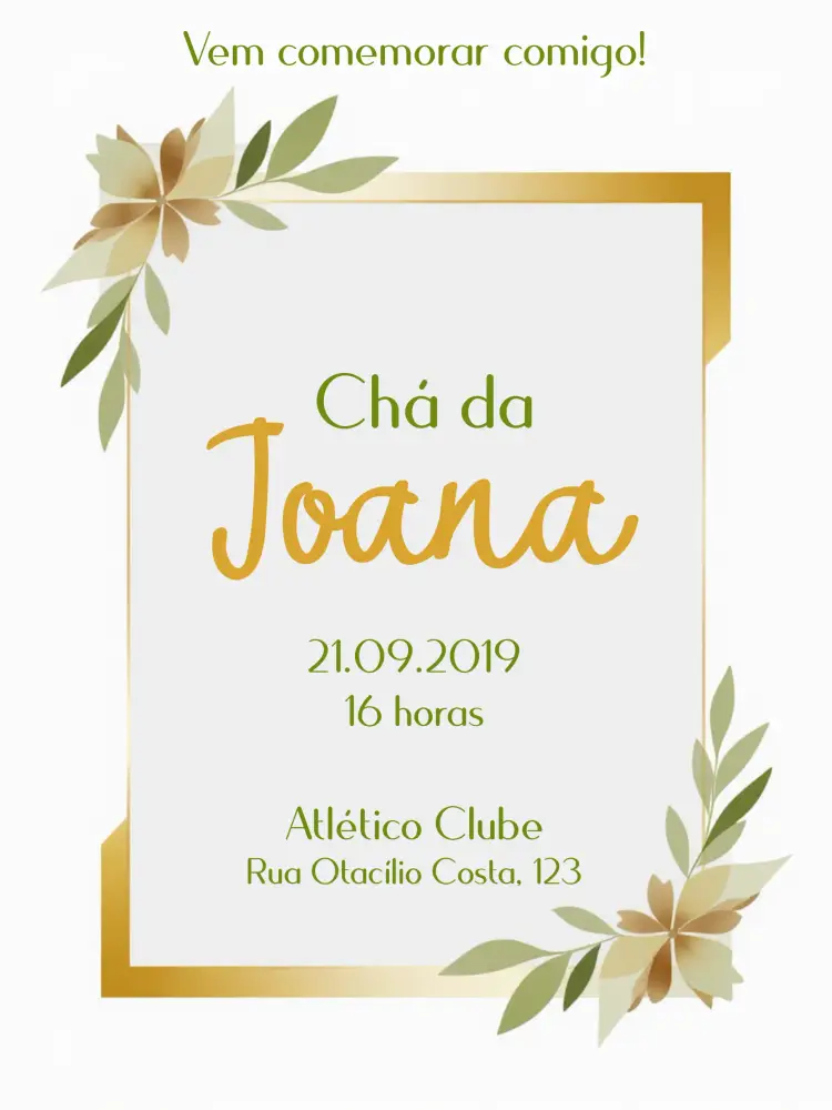 Convite Chá De Panela Verde