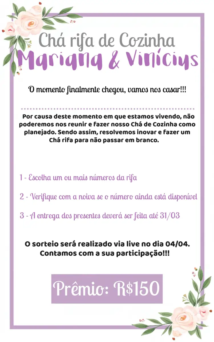 Convite Chá Panela Floral Bar – tema Chá de Panela floral, moderno, elegante, minimalista, romântico, colorido