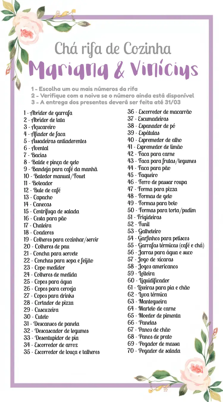 Convite Chá Panela Floral Lilás – tema Chá de Panela floral, moderno, elegante, lilás, romântico, feminino