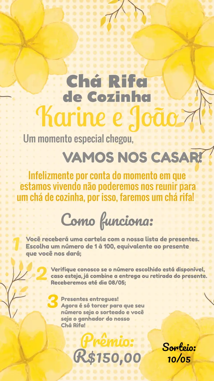 Convite Chá Panela Floral Preto