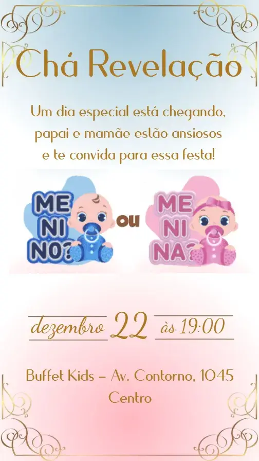 Convite Chá Revelação