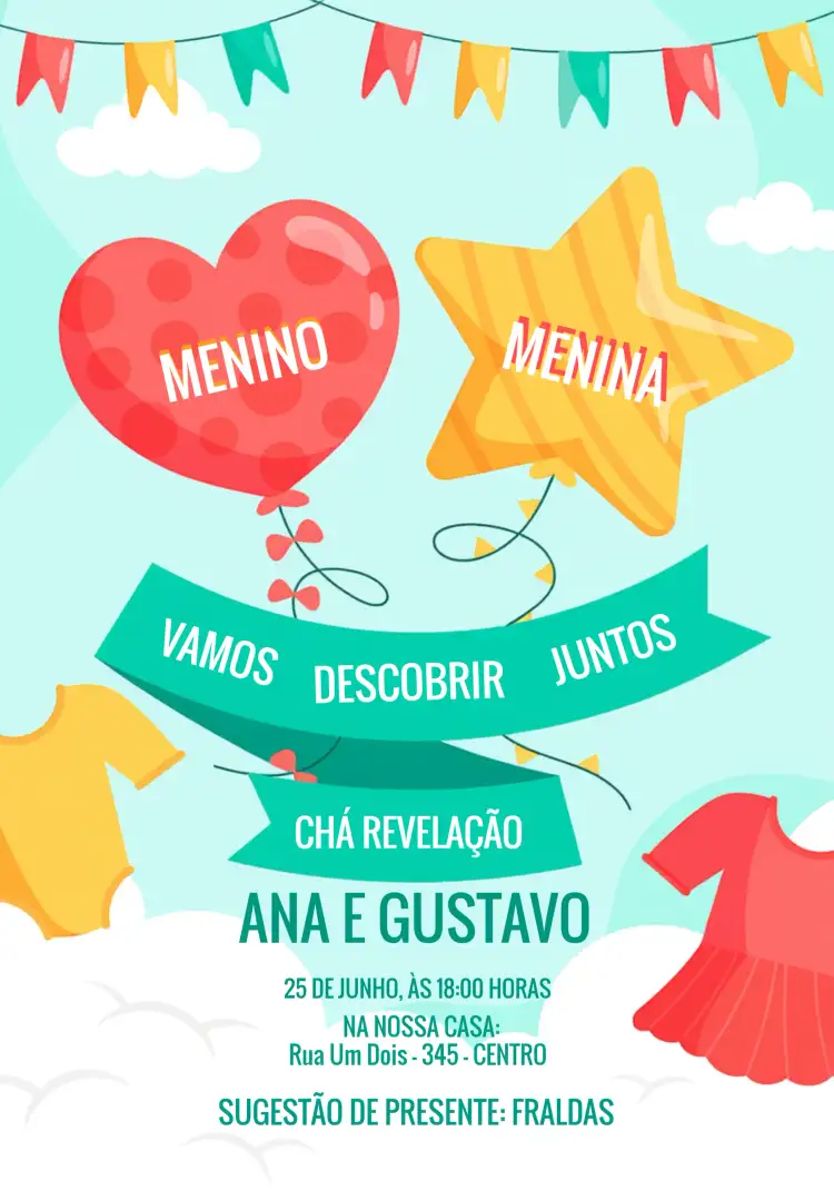 Chá Revelação Balão Branco