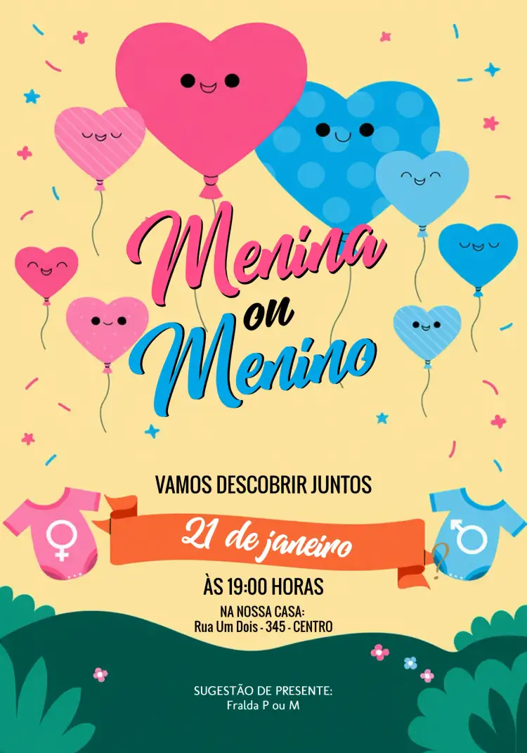 Convite Chá Revelação Branco – tema Chá Revelação branco, delicado, infantil, ursinhos, elegante, alegre