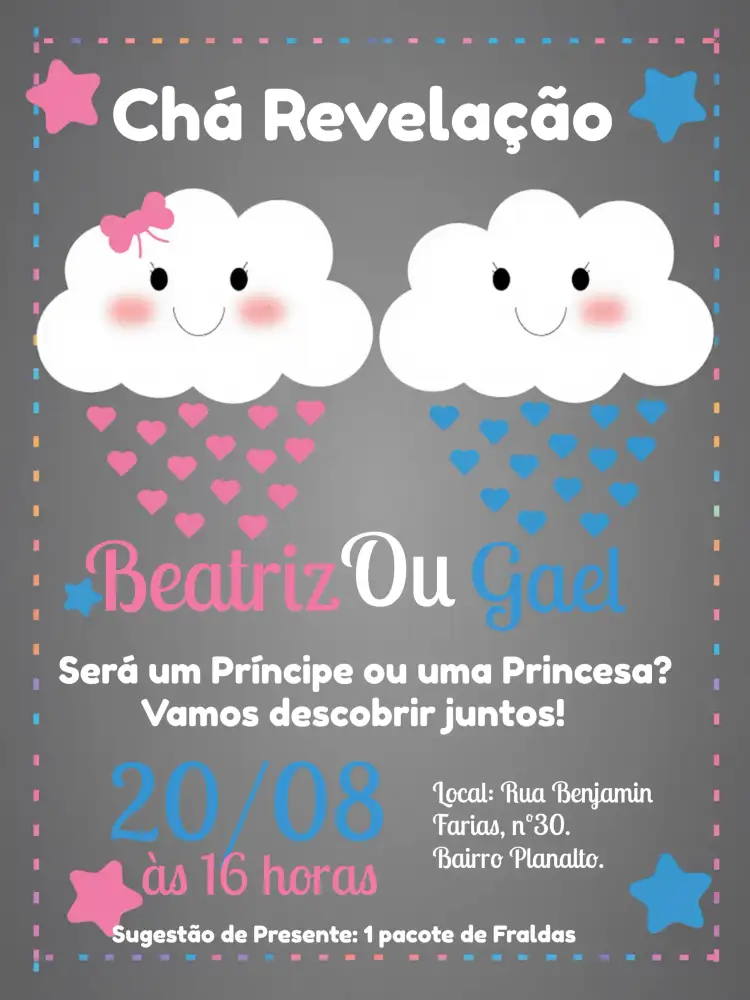 Chá Revelação Chuva De Amor Rosa