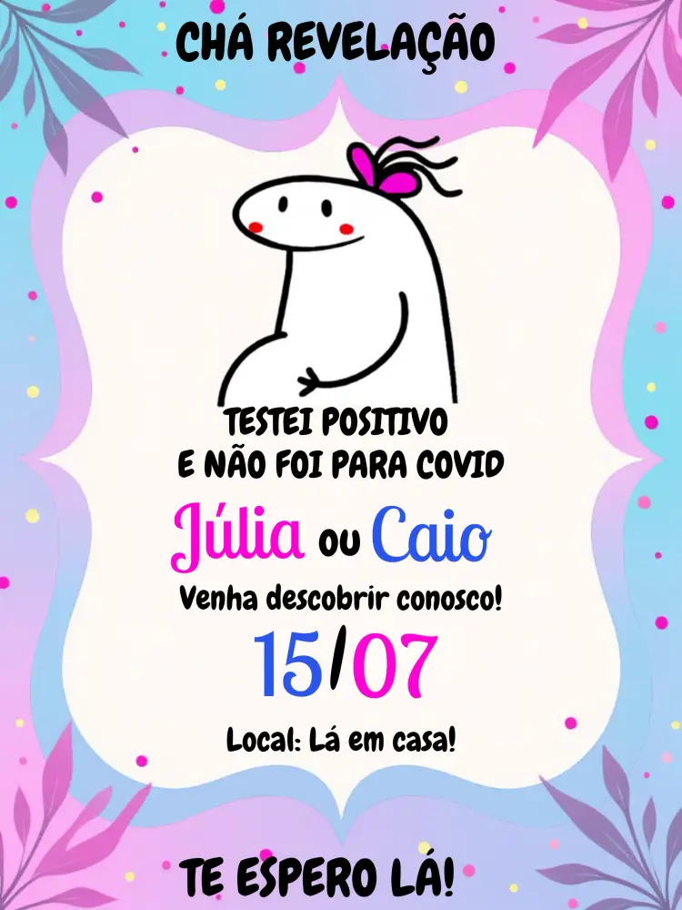 Convite Chá Revelação Flork Azul