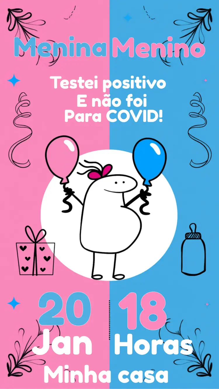 Convite Chá Revelação Flork Azul