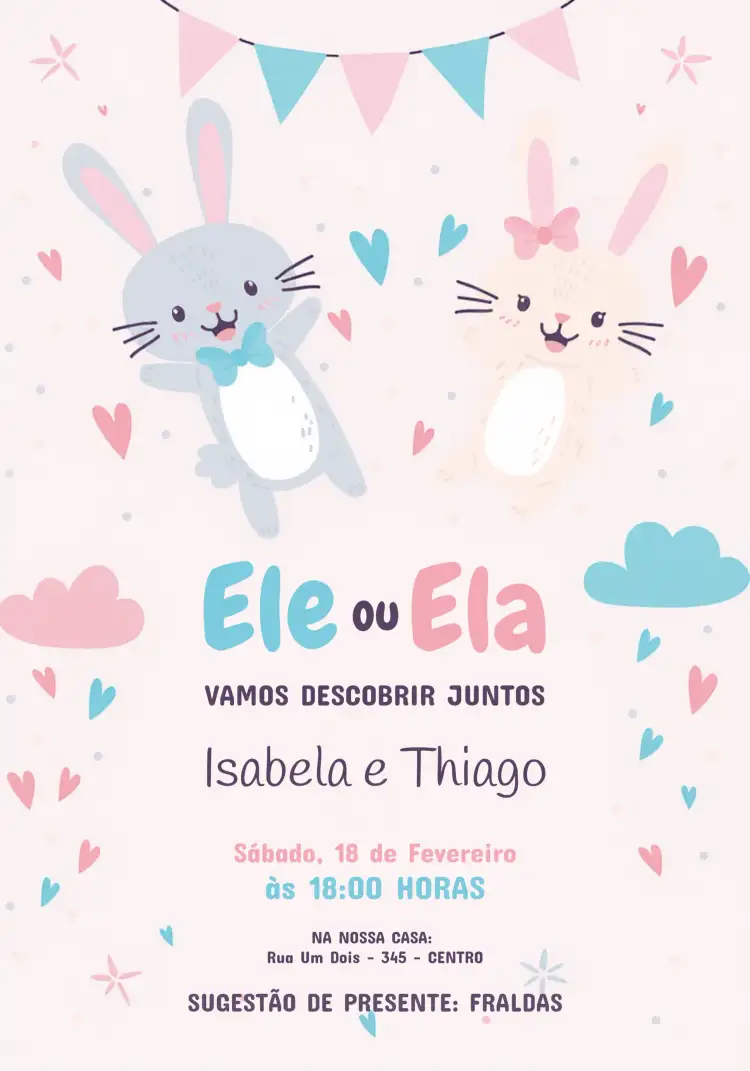 Chá Revelação Gatinhos Princesa