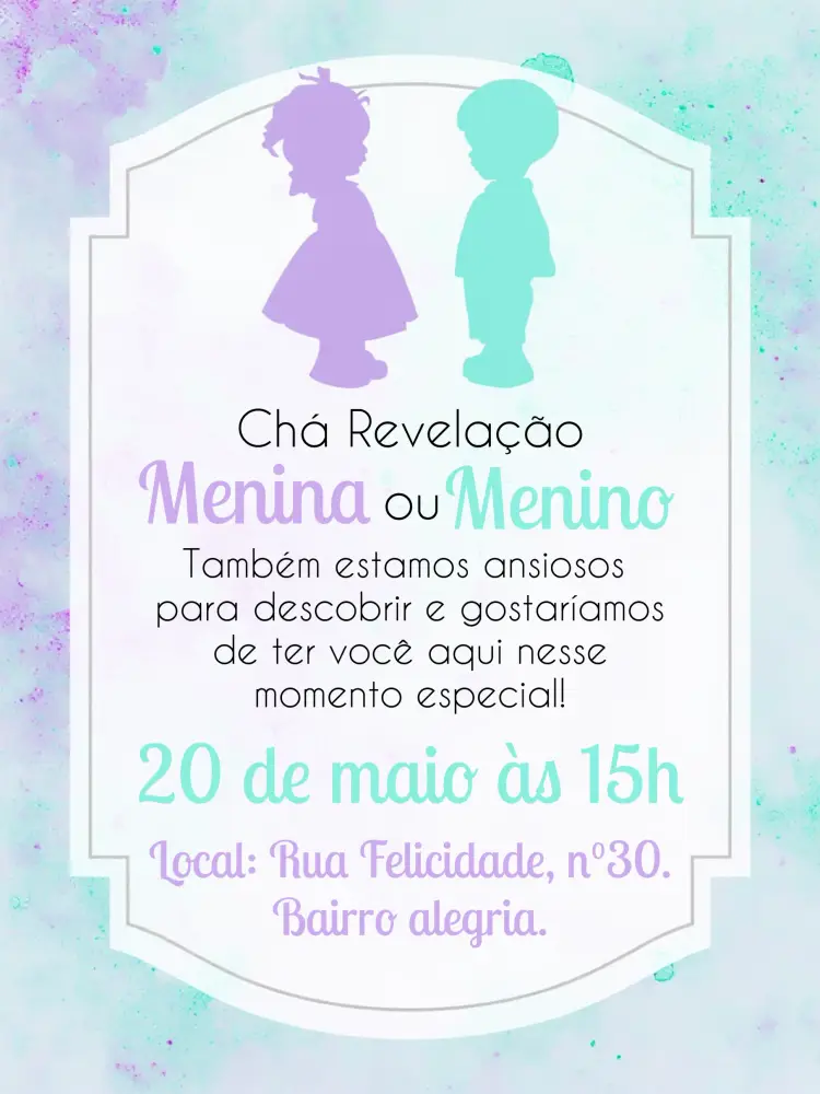 Convite Chá Revelação Menino Ou Menina Cha
