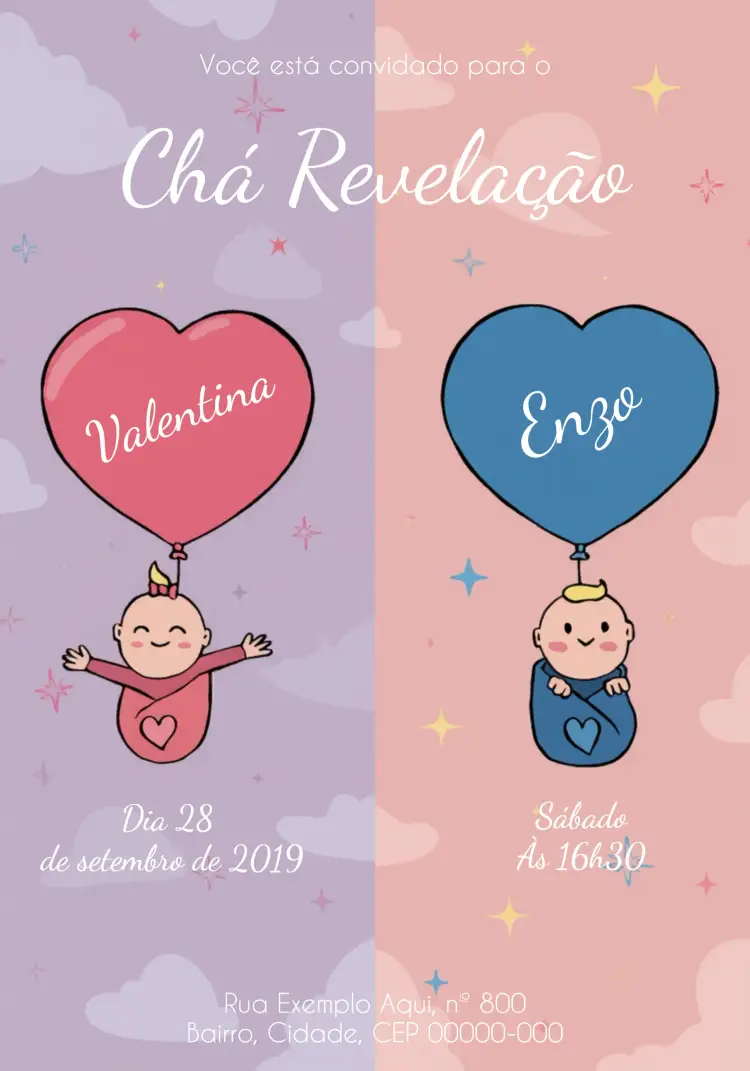 Convite Chá Revelação Menino Ou Menina Girl