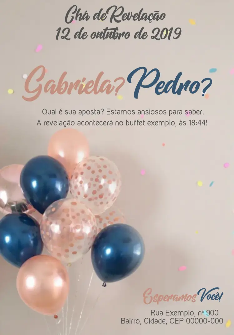 Convite Chá Revelação Menino Ou Menina Rosa