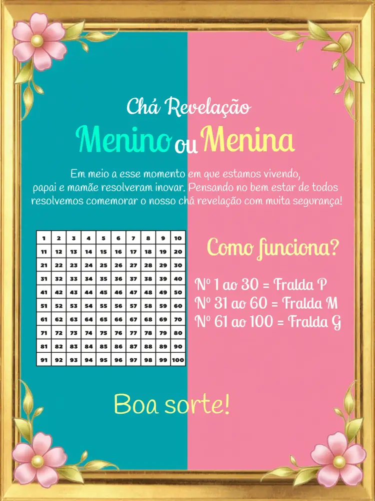 Convite Chá Revelação Mickey E Minnie Rosa