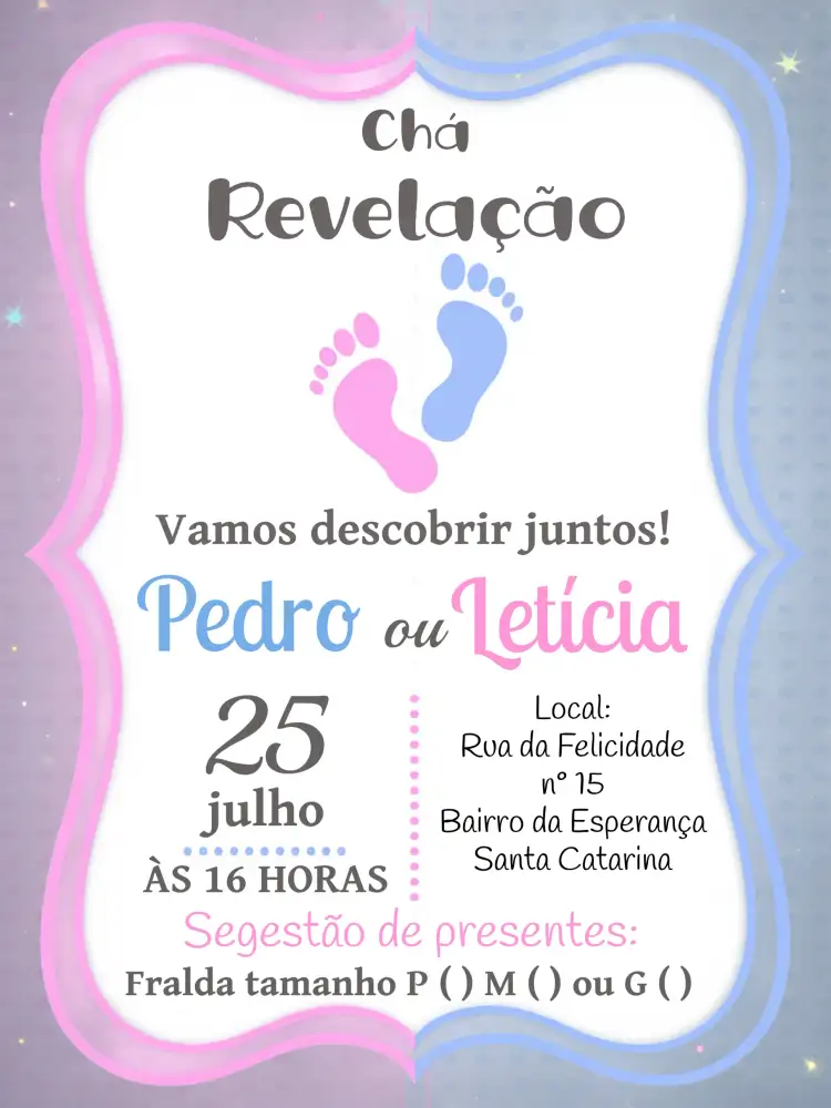 Chá Revelação Pézinhos Rosa