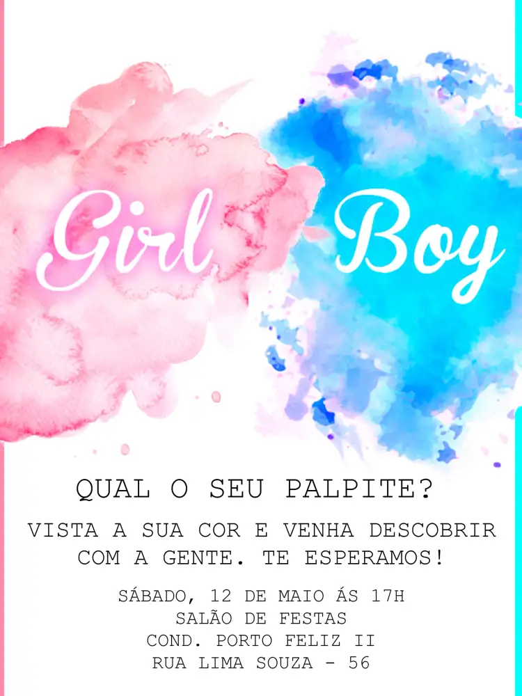 Chá Revelação Rosa E Azul Nada