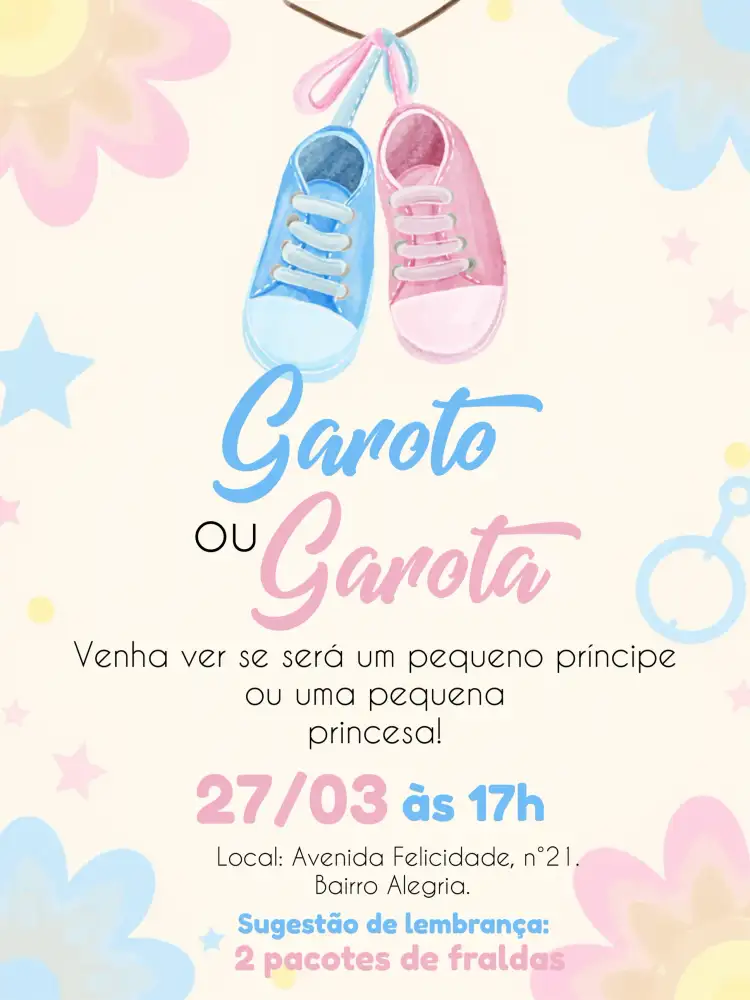 Chá Revelação Sapatinhos Nuvem