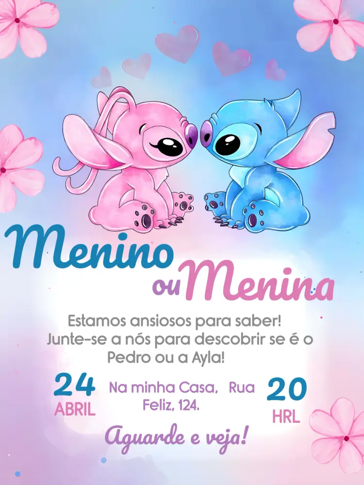 Invitaciones para revelación de género online