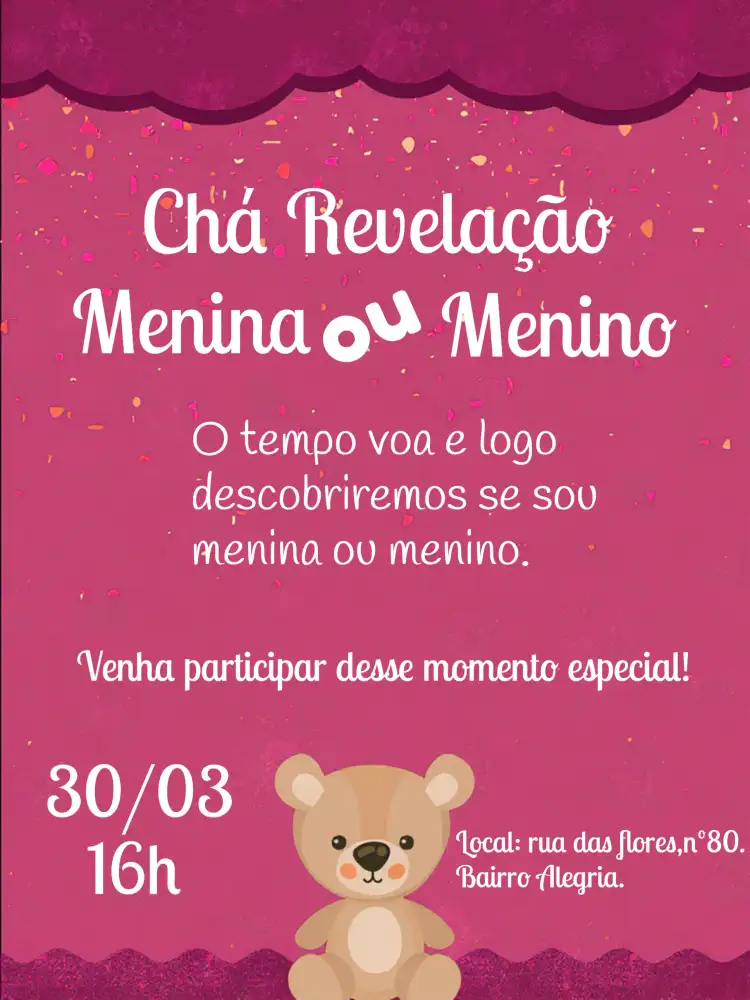 Chá Revelação Ursinho Menino