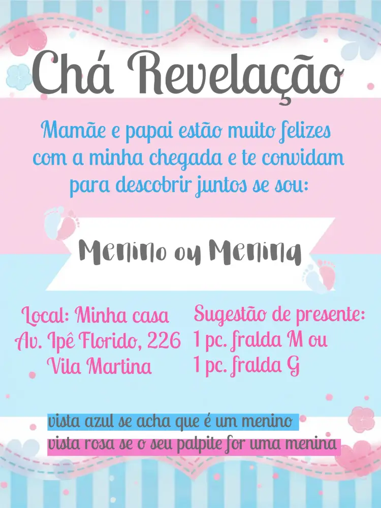 Convite Chá Revelação Ursinhos De Bebê