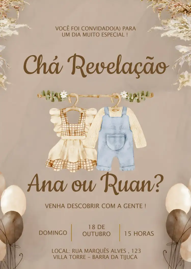 Chá Revelação Varal De Roupas Baby