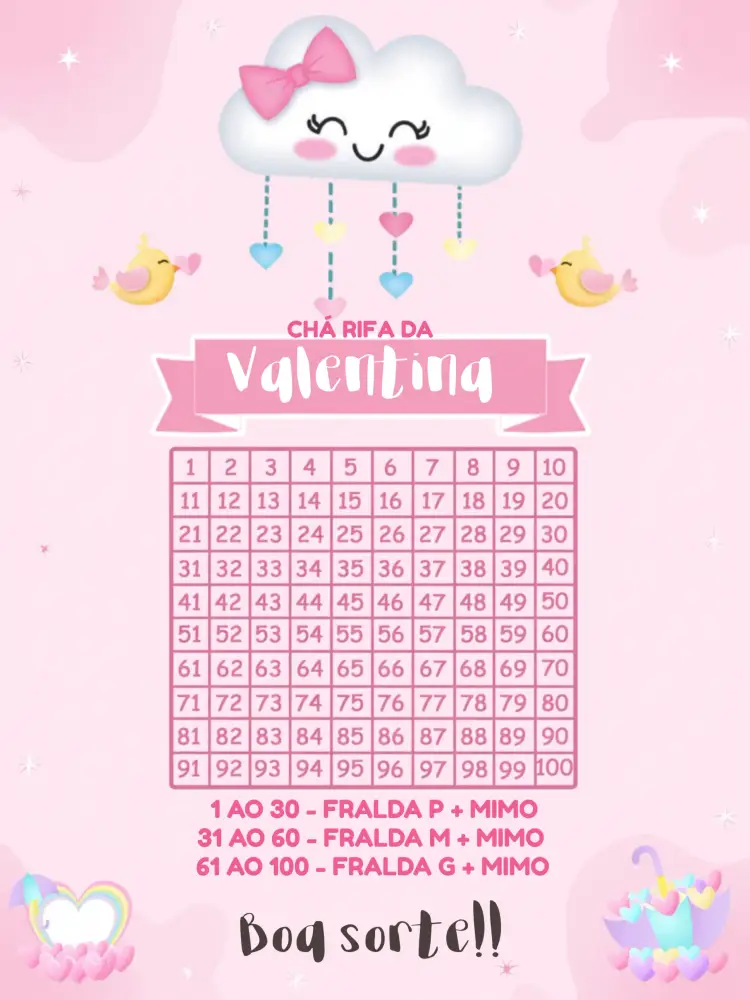 Convite Chá Rifa Chuva De Amor Benção