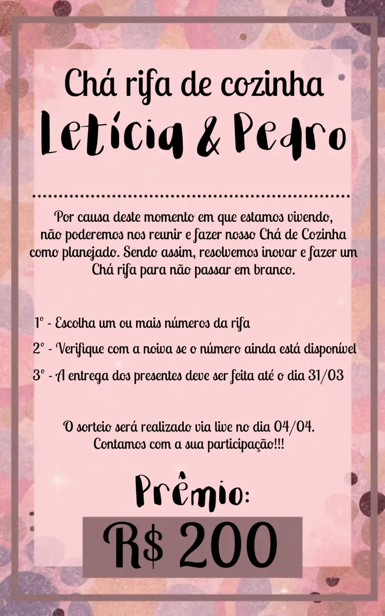 Convite Chá Rifa De Cozinha Branco