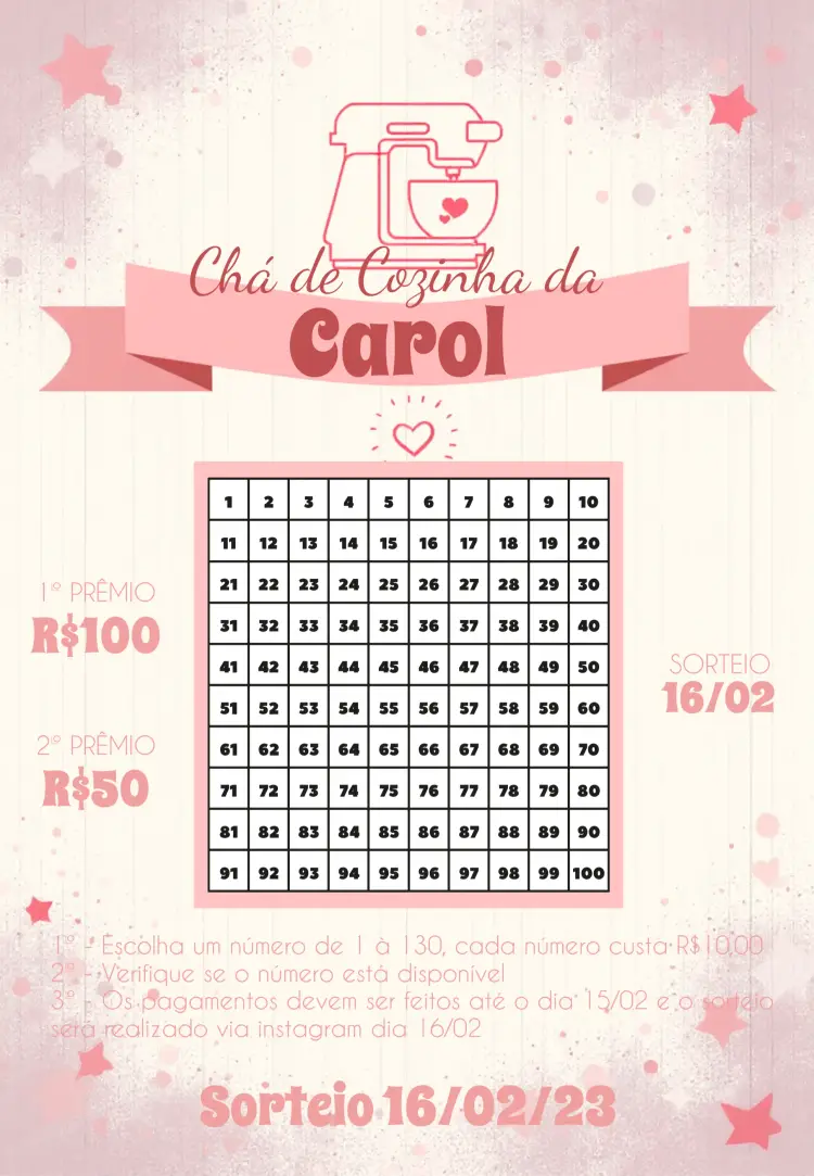 Convite Chá Rifa De Cozinha Cha