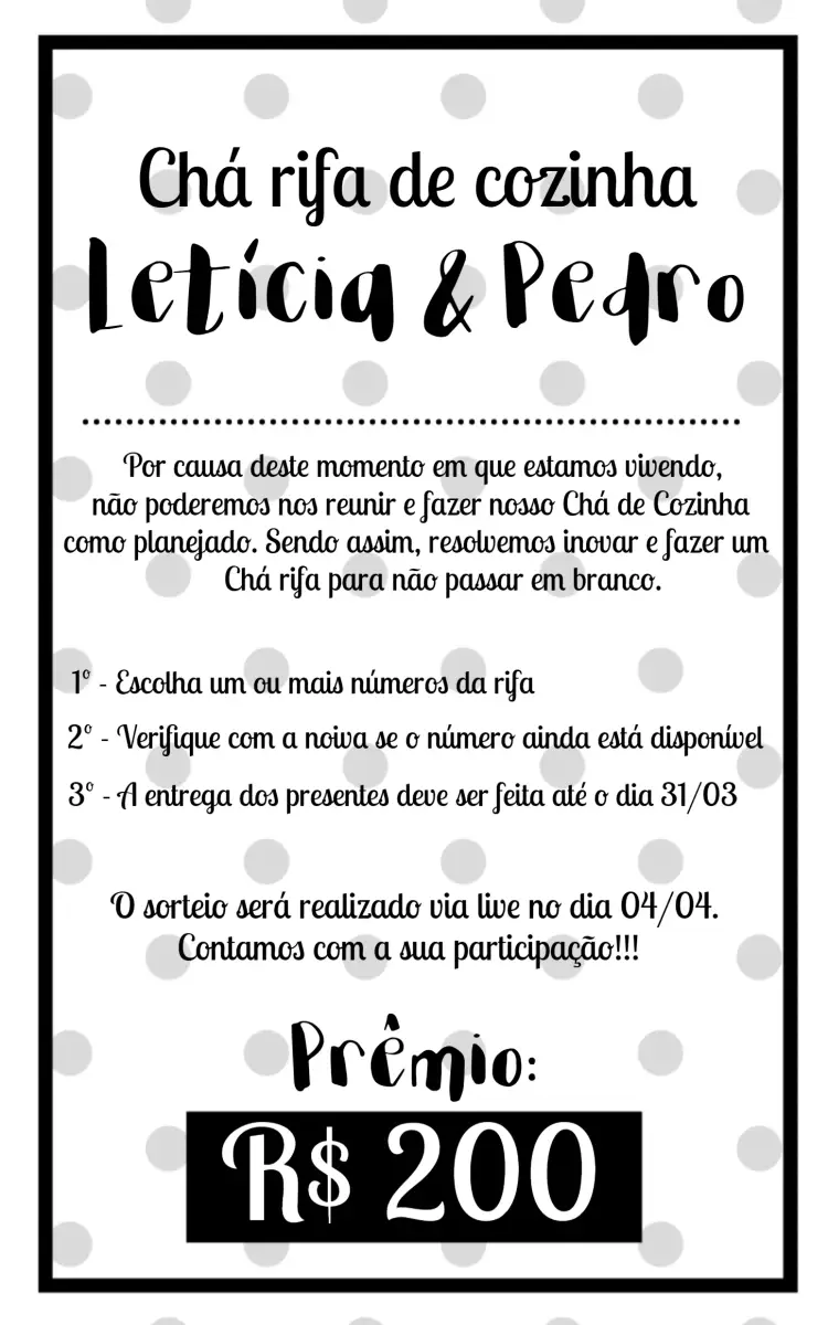 Convite Chá Rifa De Cozinha Noivos