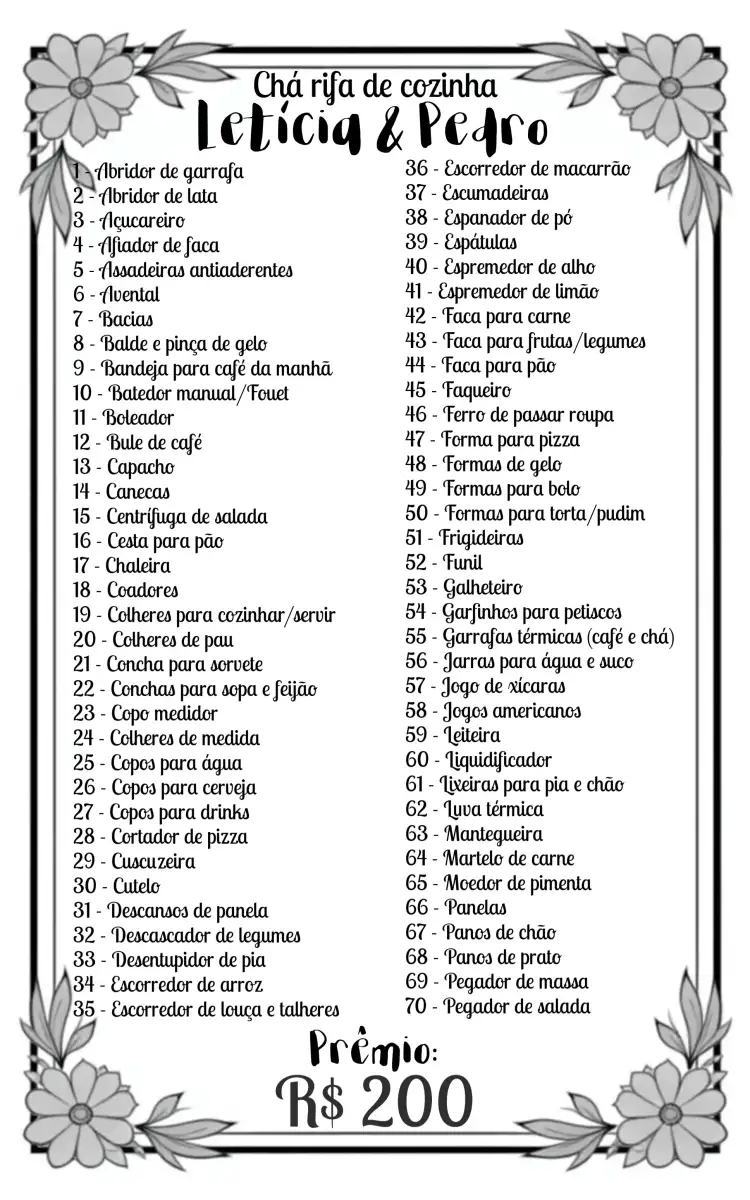 Chá Rifa De Cozinha Panela