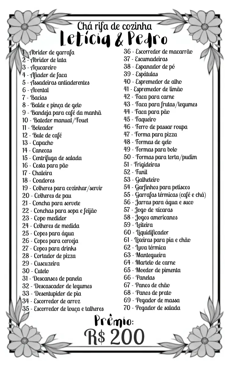 Convite Chá Rifa De Cozinha Panela