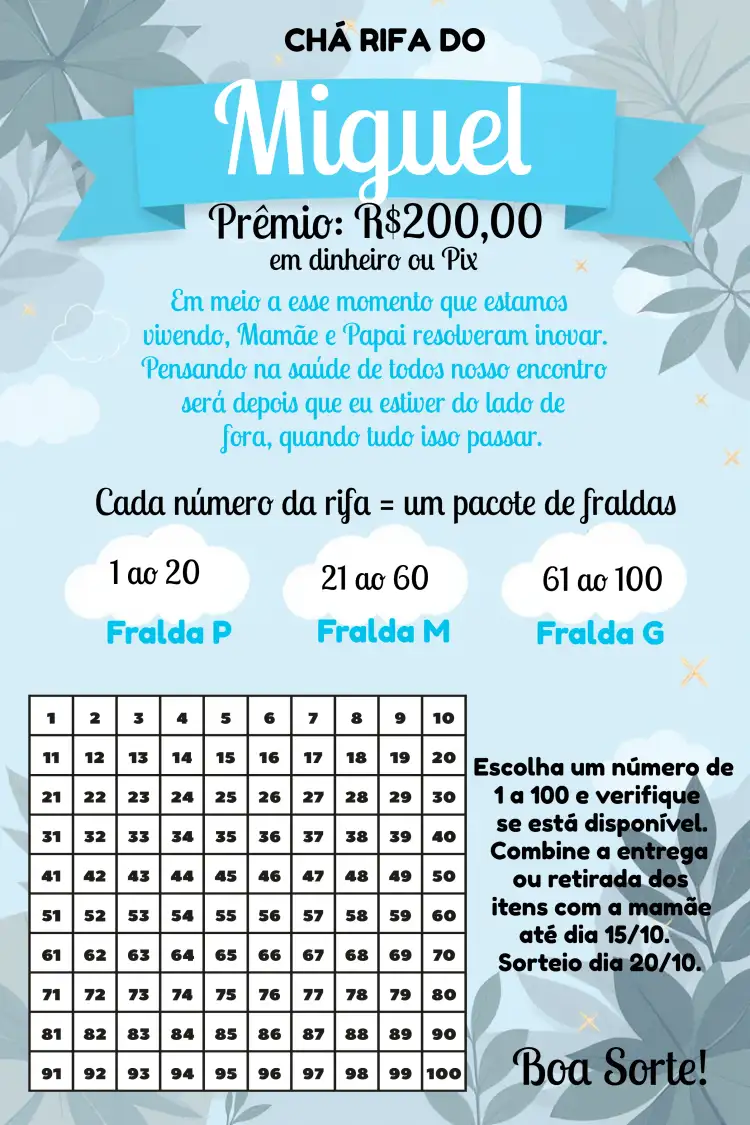 Chá Rifa Menino Banner