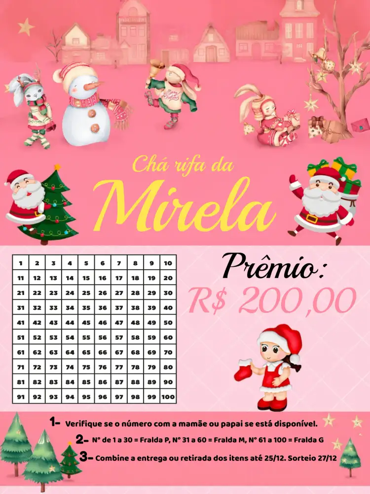 Convite Chá Rifa Natal Cinza – tema Datas Comemorativas cinza, branco, vermelho, natalino, moderno, festivo