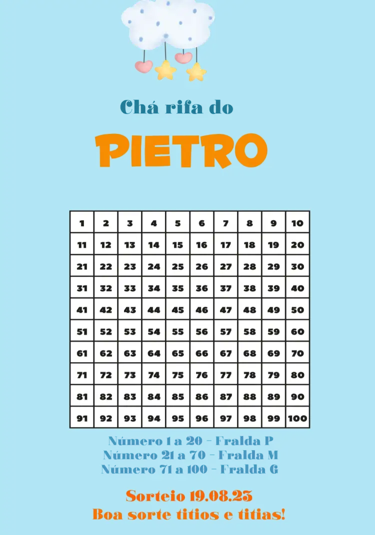 Convite Chá Rifa Ursinhos Baloeiros – tema Chá Rifa colorido, divertido, infantil, lúdico, moderno