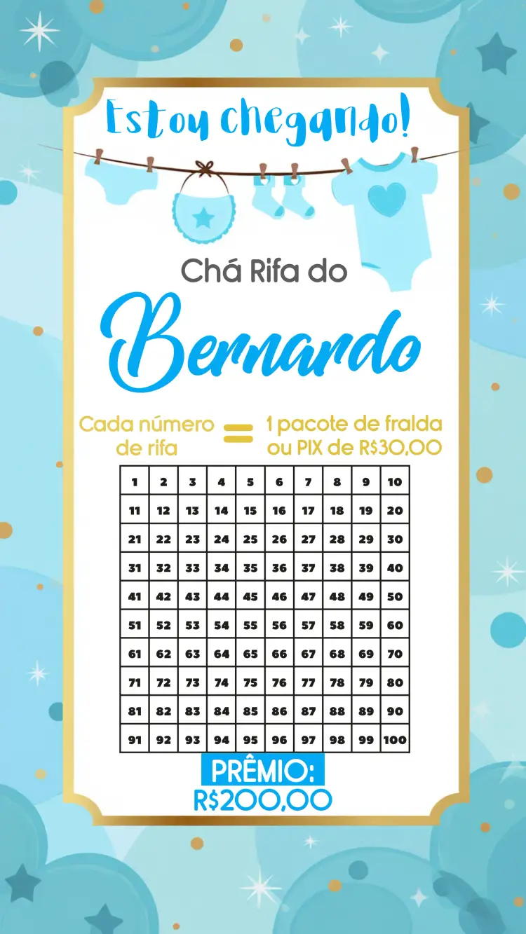 Convite Chá Rifa Varal De Roupas 100