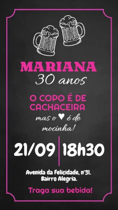 Convite Chalkboard Churrasco Giz