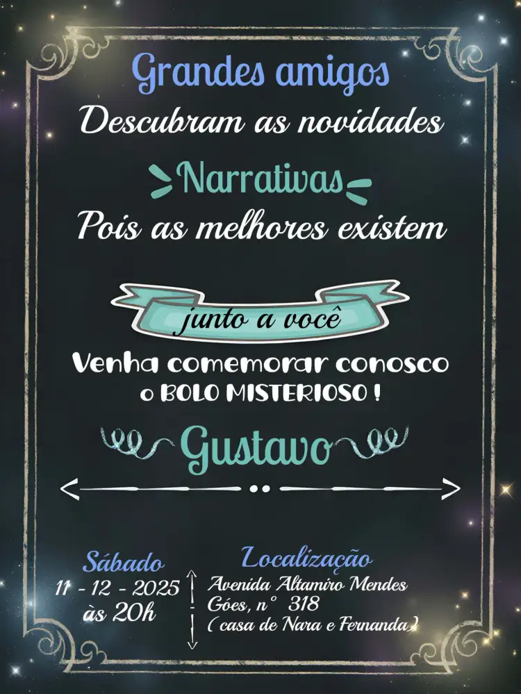 Convite Chalkbord Quadro Negro Giz Minimalista – tema Aniversário minimalista, moderno, chalkboard, elegante, sóbrio, adulto
