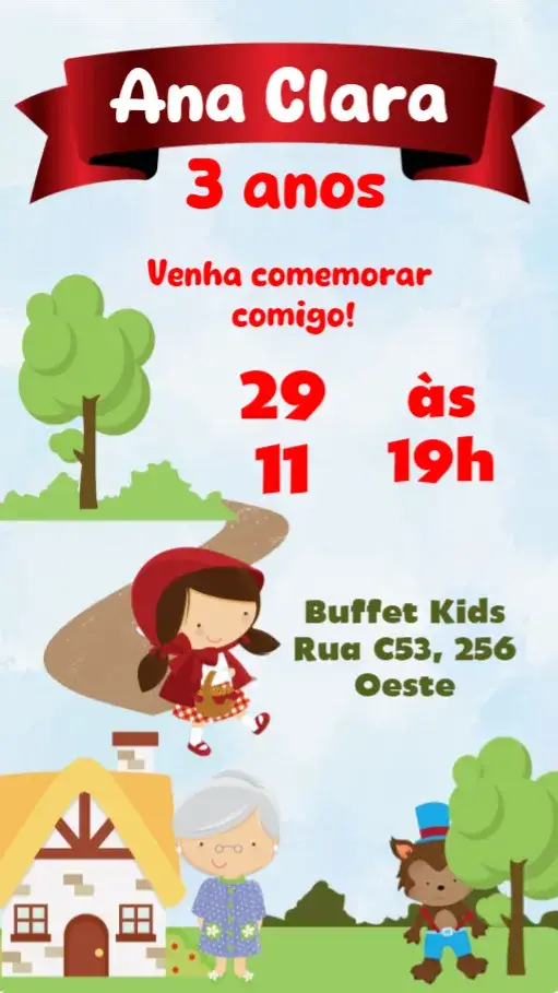 Convite Chapeuzinho Vermelho