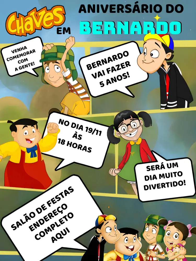 Convite Chaves Amarelo