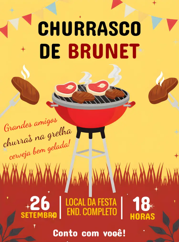 Convite Churrasco Adulto