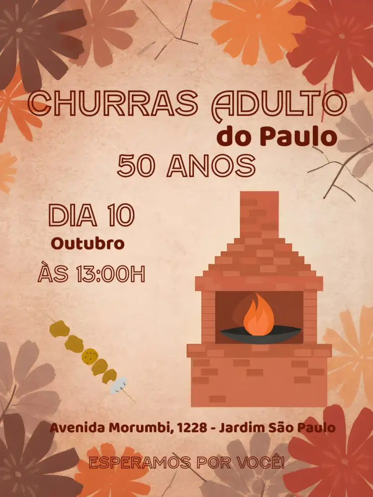 Convite Churrasco Adulto