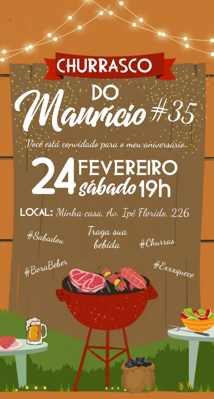 Convite Churrasco Adulto