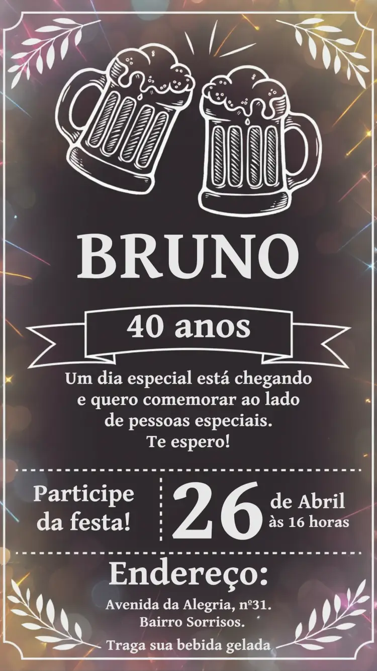 Convite Churrasco Chalkboard Carne
