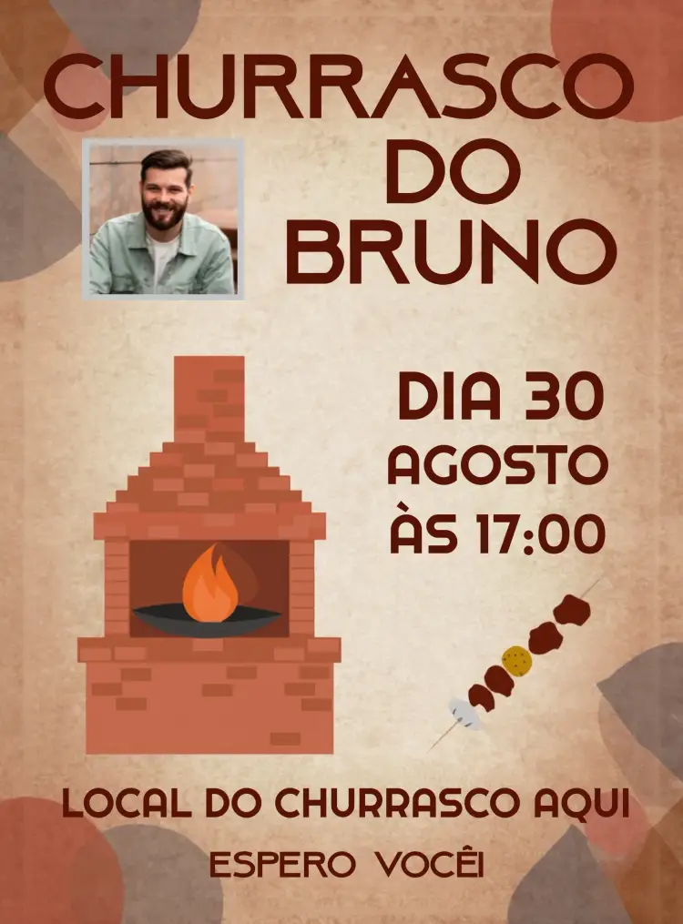 Convite Churrasco Com Foto Carne
