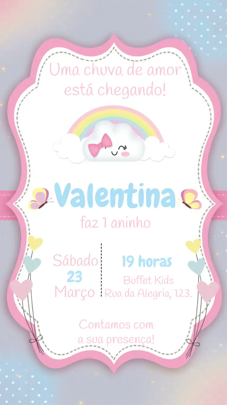 Convite Chuva De Amor Bençãos