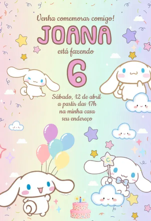 Convite Cinnamoroll 1