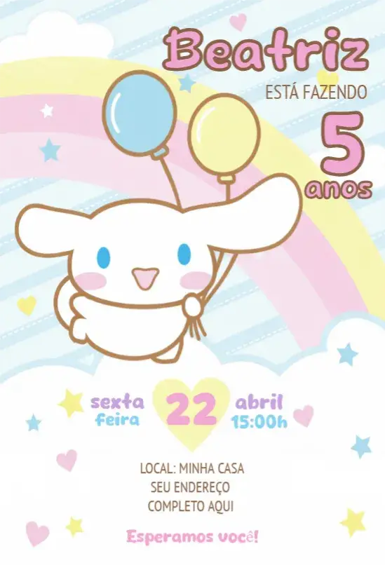 Convite Cinnamoroll 2