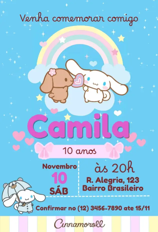 Convite Cinnamoroll